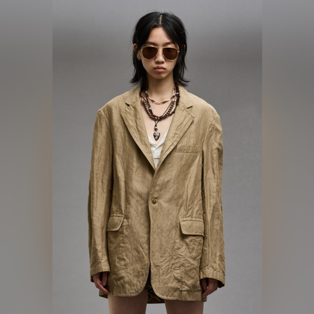 R13 Oversized Ragged Blazer Khaki. Size small
